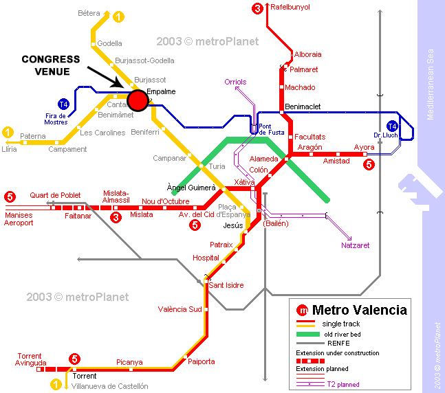 Map metro Valencia